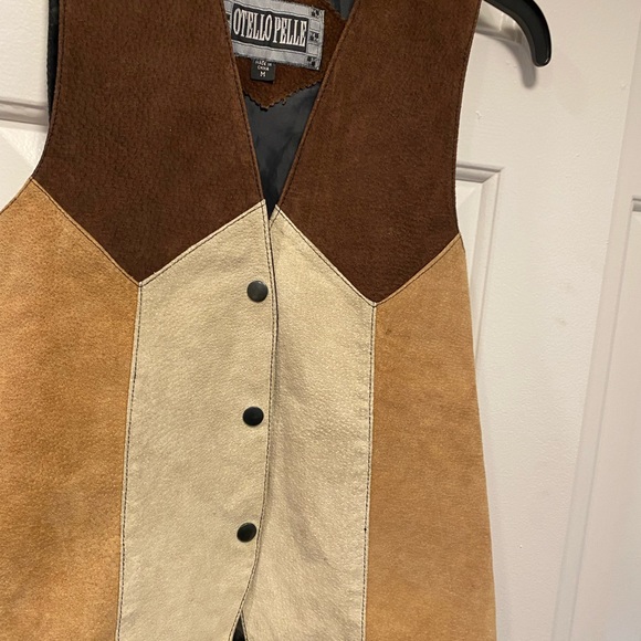 Otello Pelle Vest Women's Brown Tan Leathers Vest Size Medium - Picture 13 of 13